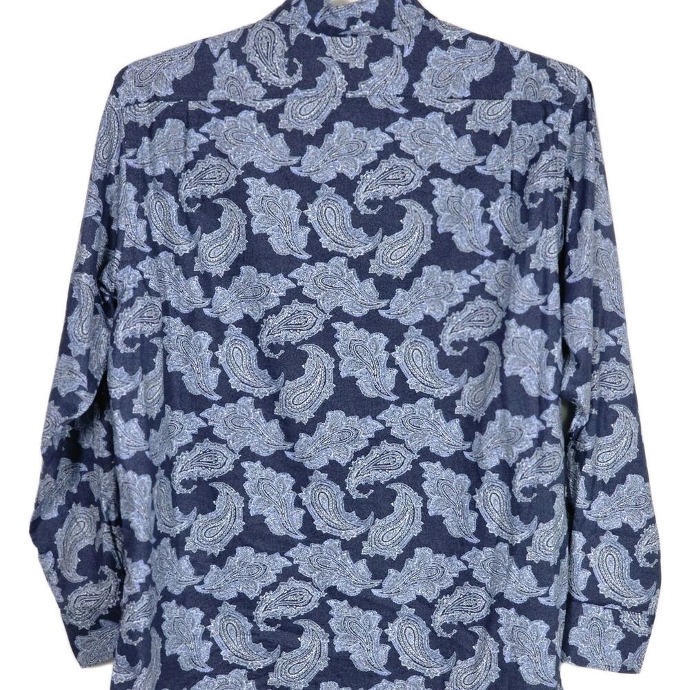 Daniel Cremieux Classics Men's Large Blue Paisley Long Sleeve Button Up Shirt - Picture 6 of 7